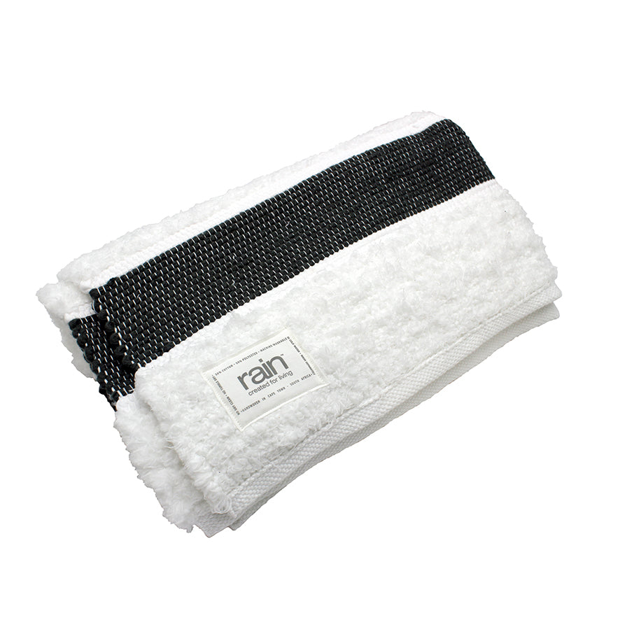 tappeto a righe carbone & bianco